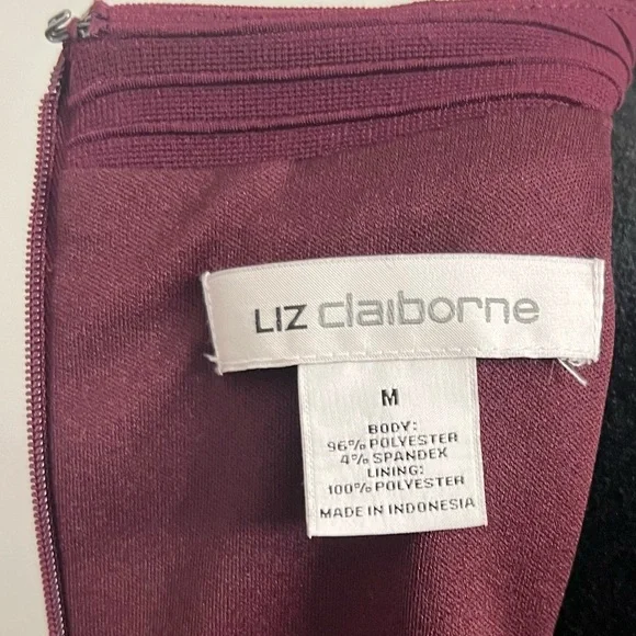 Liz Claiborne Burgundy Sleeveless Dress - M - Picture 7 of 7